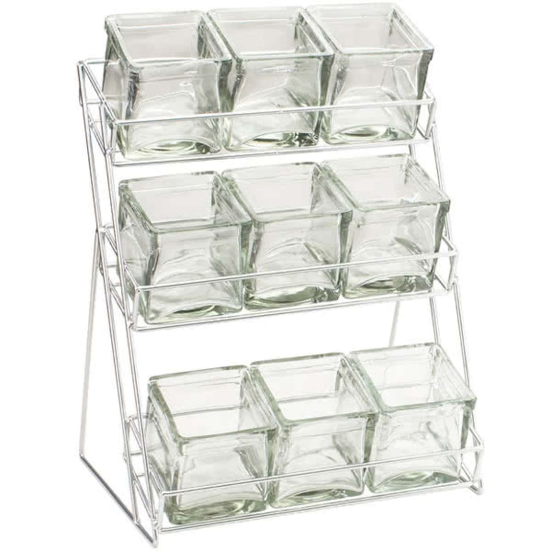 Cal-Mil 1812-39 Iron 9 Platinum Glass Jar Display