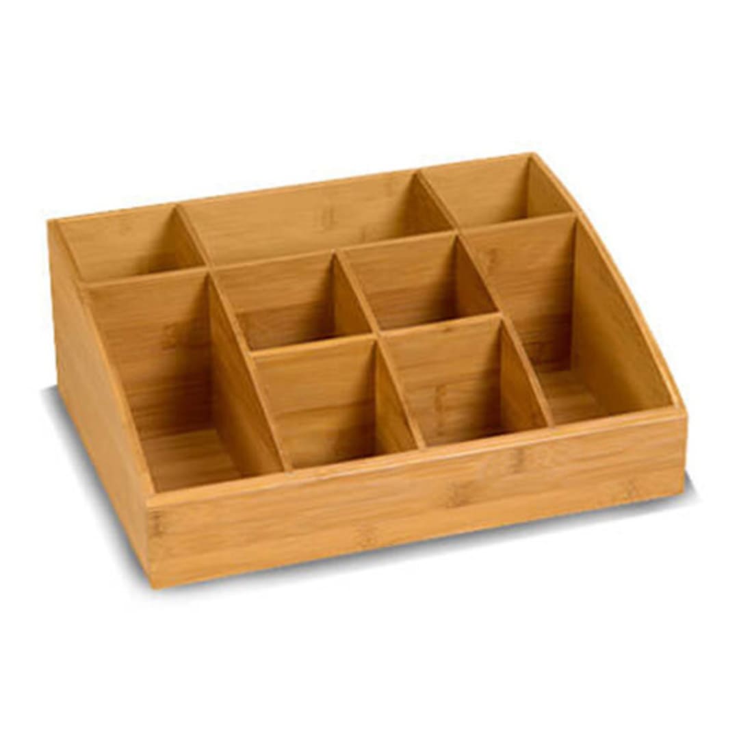 Rosseto SB103 Bamboo 9-Compartment Tabletop Display Organizer