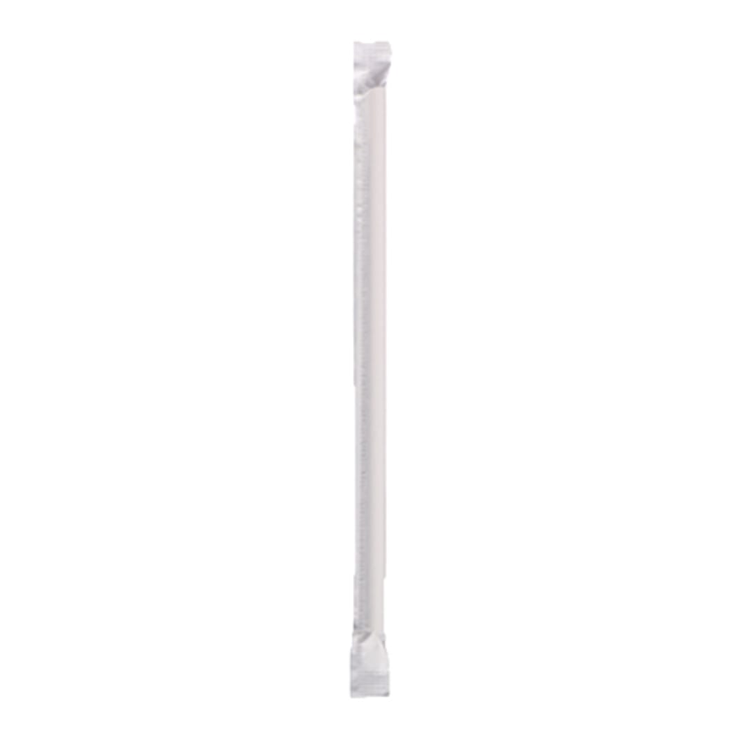 Hoffmaster 600194 Wrapped 7.75" White Paper Straw - 3200 / CS