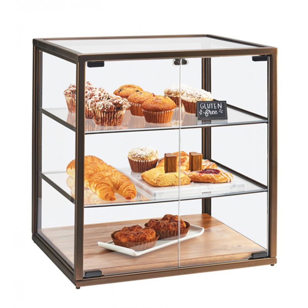 Cal-Mil 3610 3-Tray Vintage Bakery Case with Wood Base