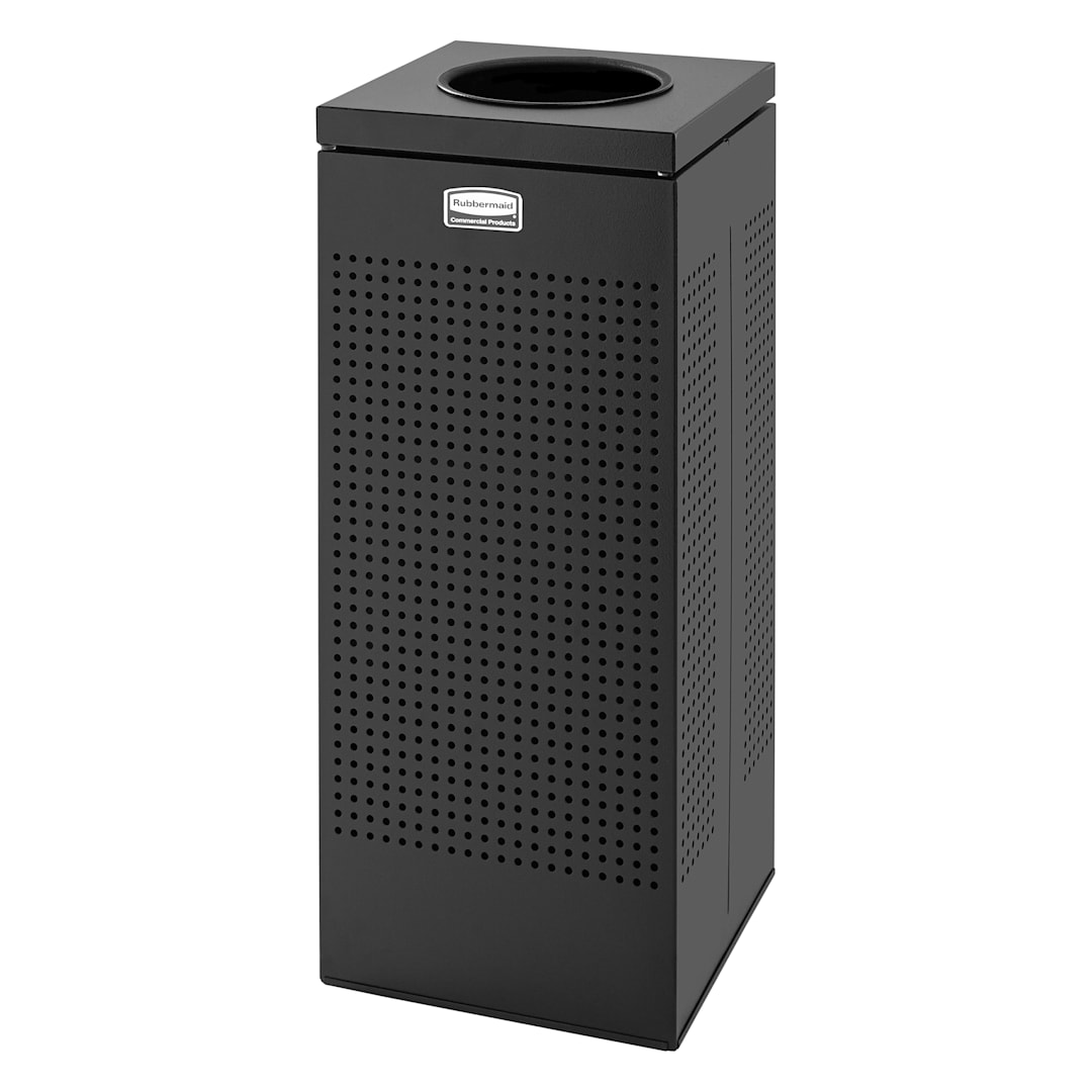 Rubbermaid FGSC10EPLTBK Silhouette Receptacle with Square Open Top