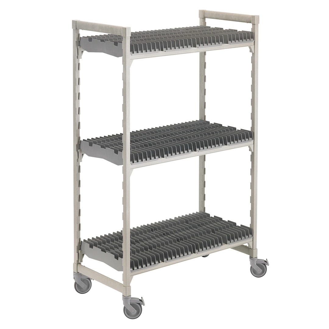 Cambro CPMU244875DRPKG Gray 3-Shelf Mobile Drying Rack