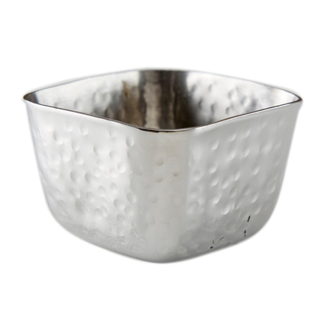 American Metalcraft HAMSC25 Hammered S/S Sq 2.5 Oz. Sauce Cup - Dozen