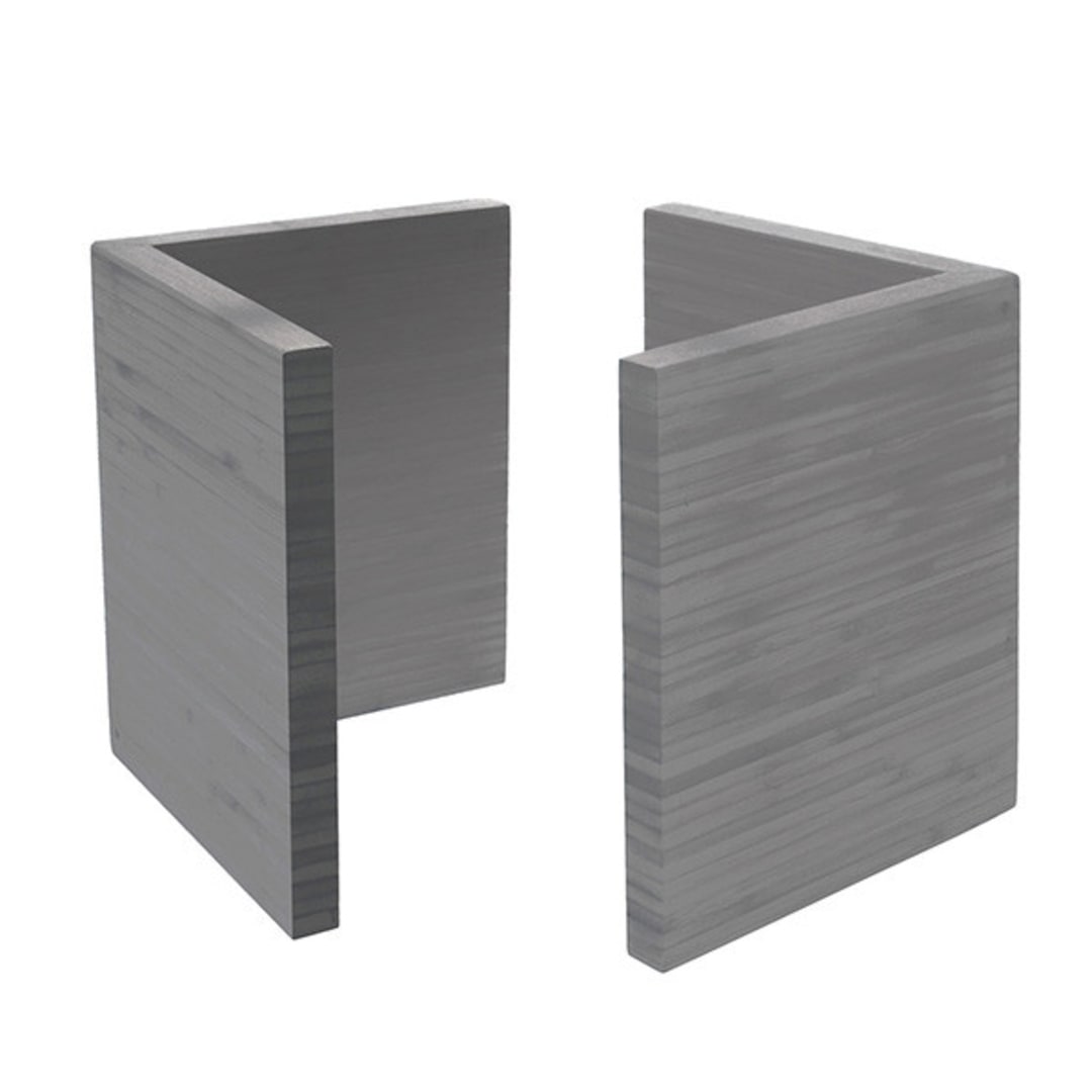 FOH BHO062GYB20 B3 7.5" Tall Smoke Bamboo L-Riser - 2 / CS