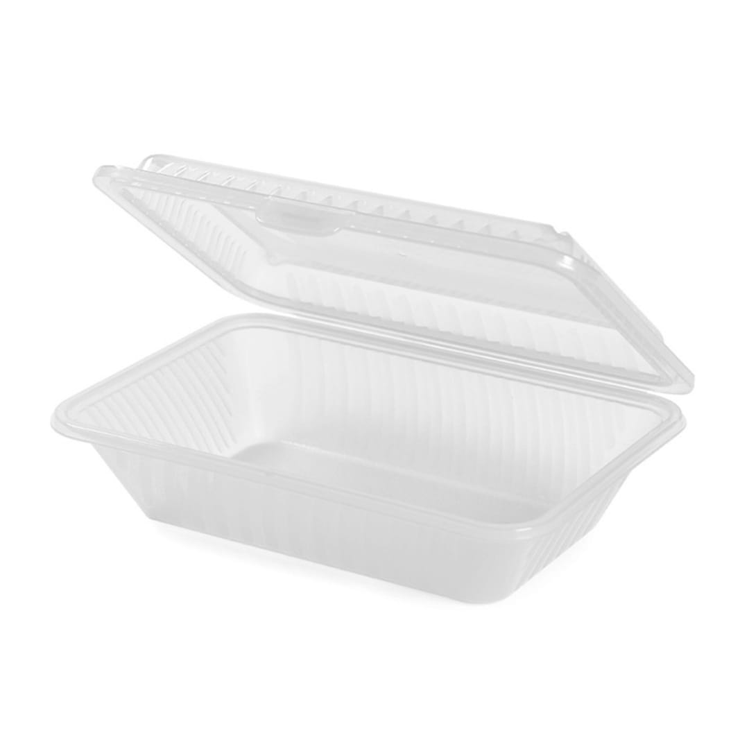 G.E.T. EC-11-1-CL Eco-Takeouts Clear Half-Size Container - Dozen