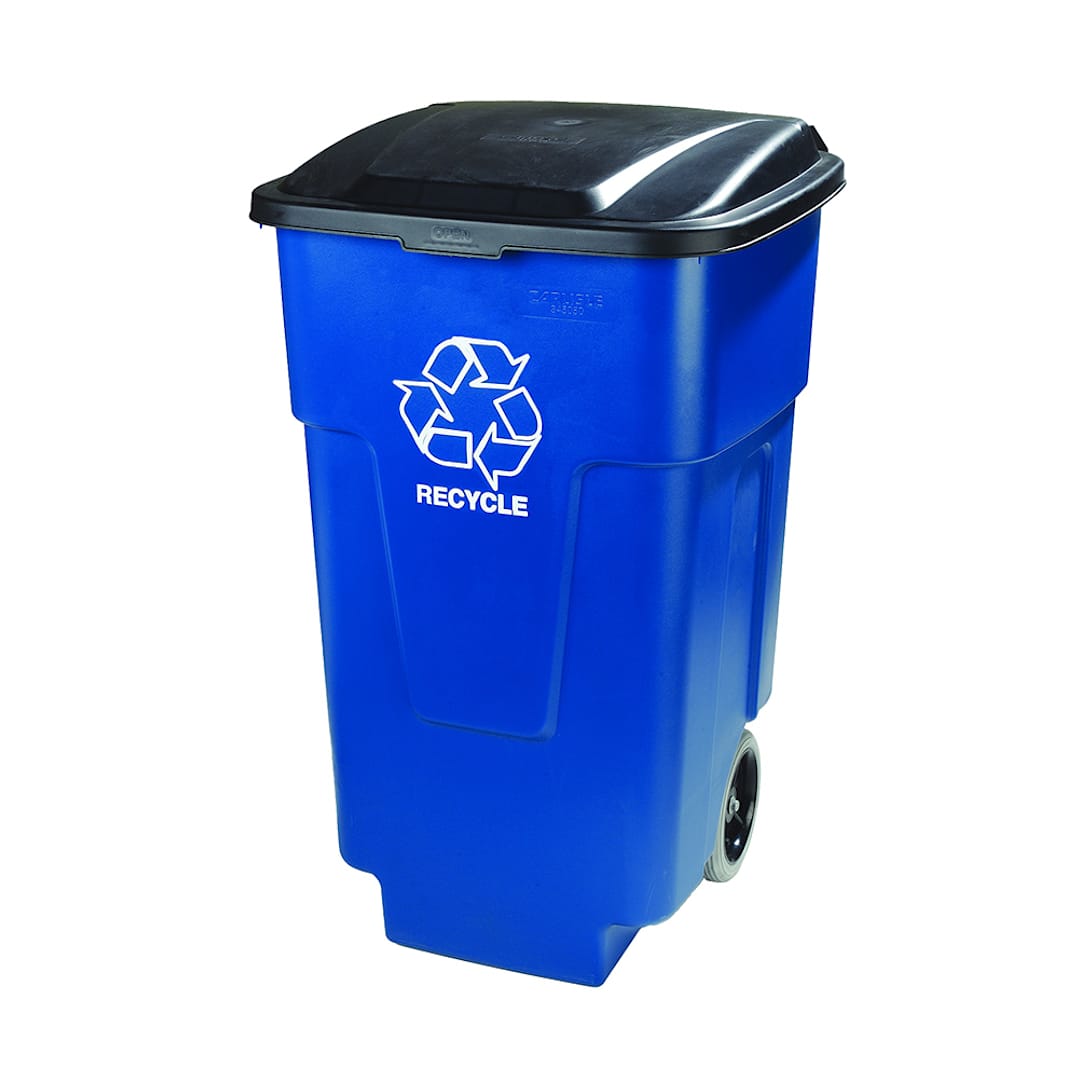 Carlisle 345050REC14 Bronco Square 50 Gal. Blue Recycling Container