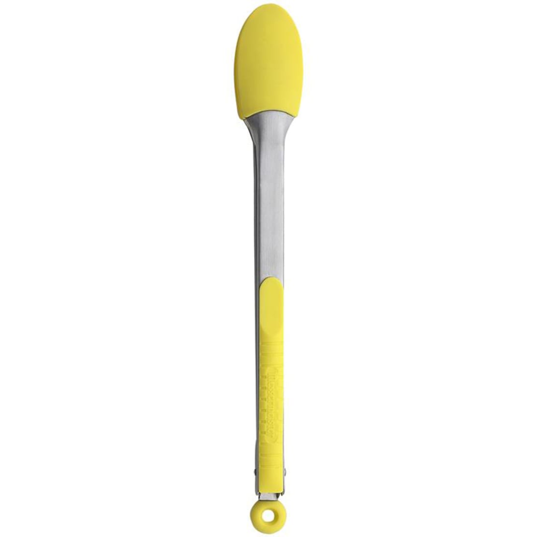 Darling Foodservice Yellow Silicone-Coated 12" Locking Tong