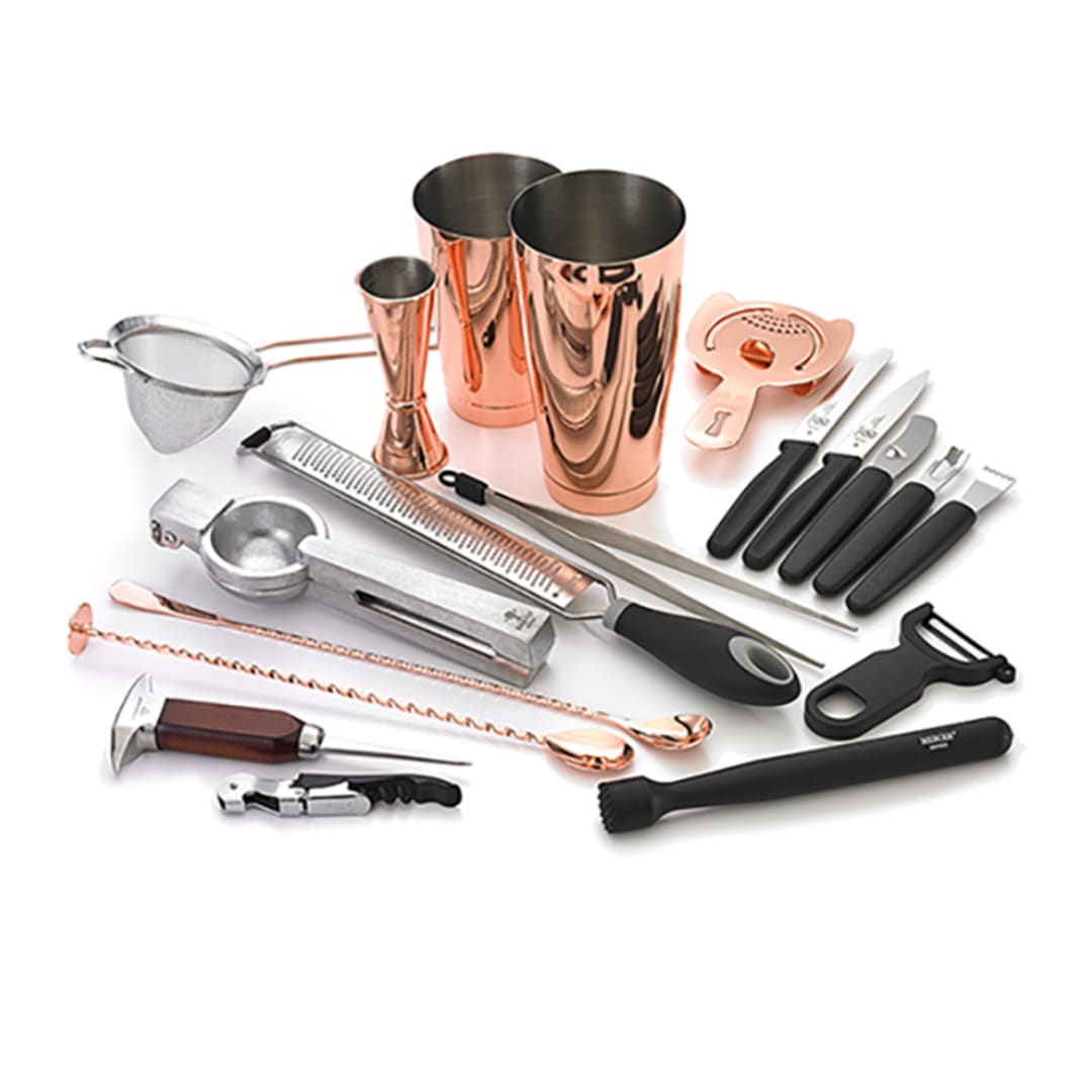 Mercer Culinary M37102CP Barfly Copper Plated Deluxe Bar Set