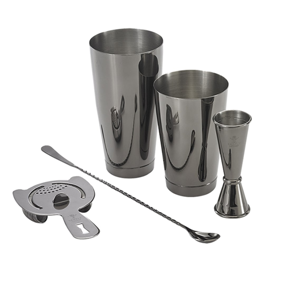 Mercer Culinary M37101BK Barfly S/S 5-Pc Gun Metal Black Basic Bar Set
