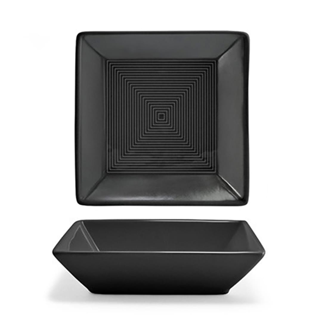 FOH DBO008BKP23 Spiral Ink 5.5" Square Bowl
