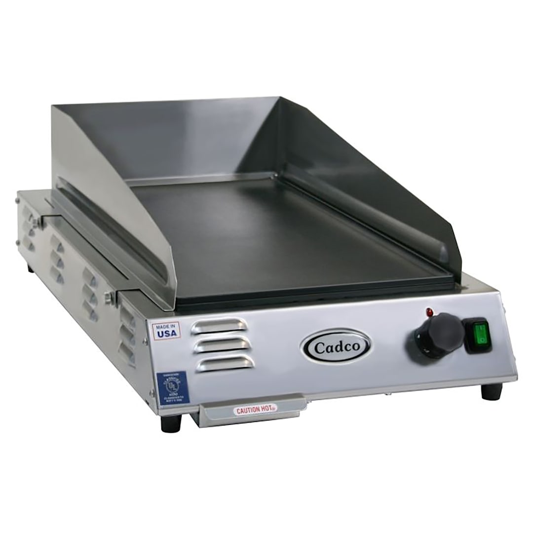 Cadco CG-5FB Medium-Duty Countertop Griddle with Backsplash
