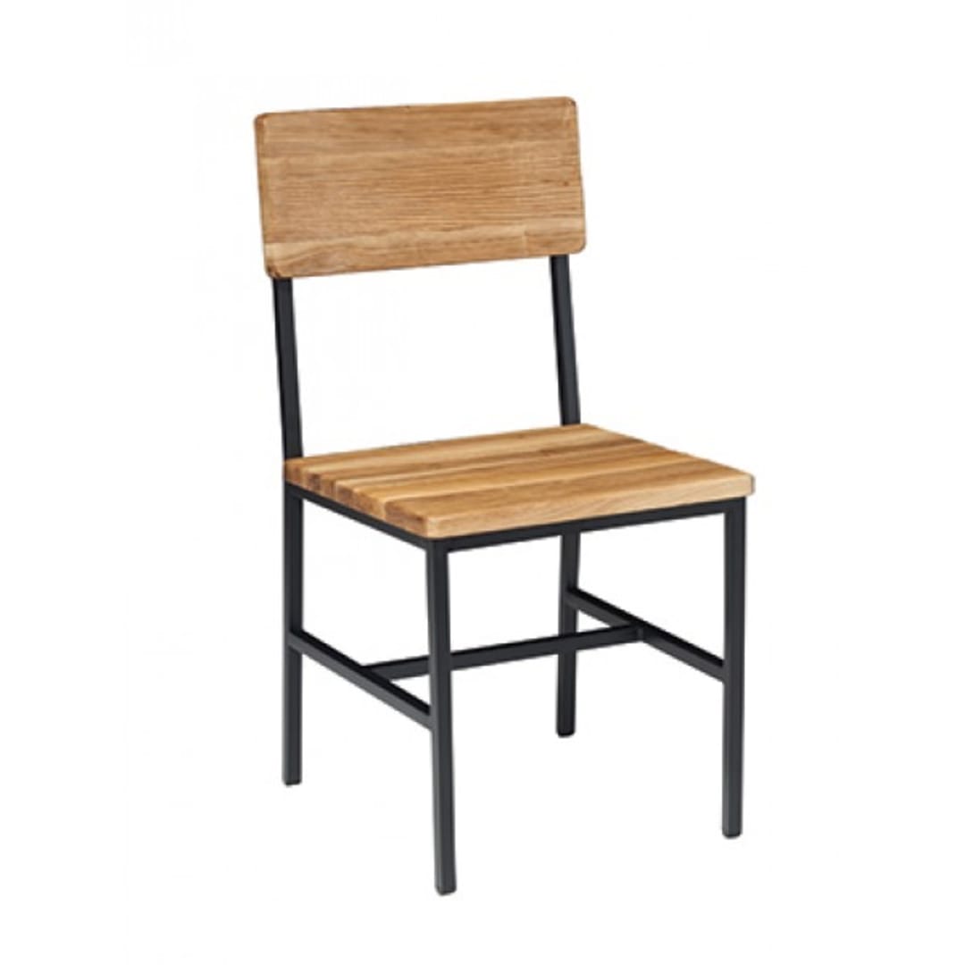 G & A 540 RA N Toledo Black Chair with Reclaimed Wood Seat and Back