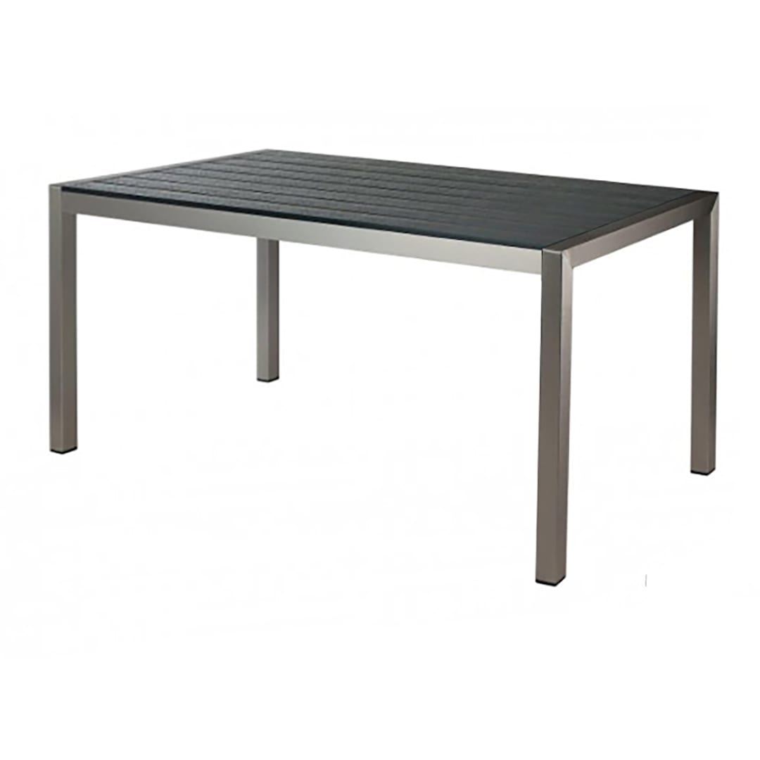 G & A STC 31" x 52" Black Synthetic Teak Indoor / Outdoor Table