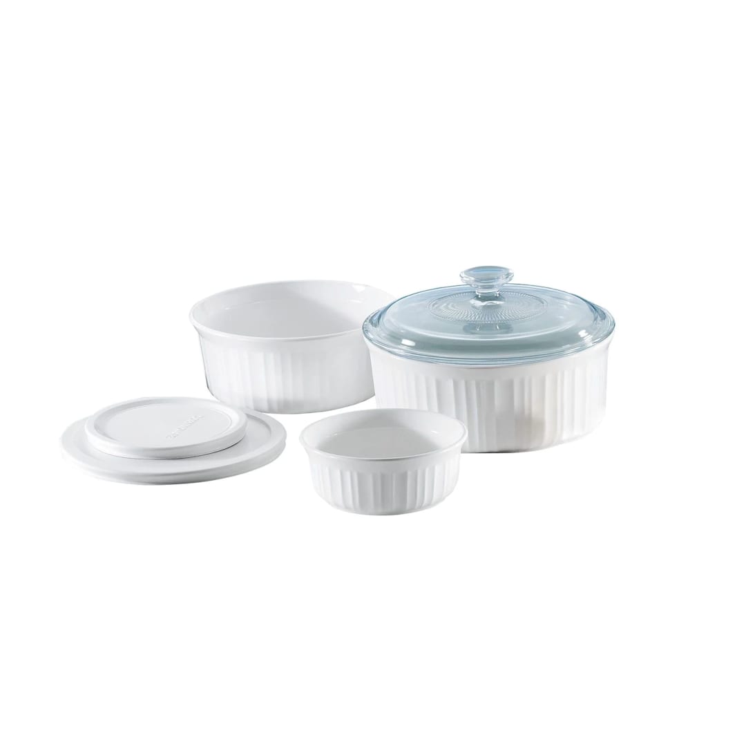Corningware 1074887 French White 6-Pc. Round Casserole Set