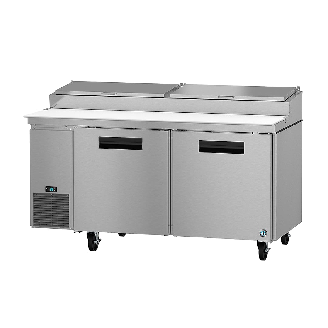 Hoshizaki PR67A S/S 19.9 Cu. Ft. Refrigerated 2-Door Pizza Prep Table