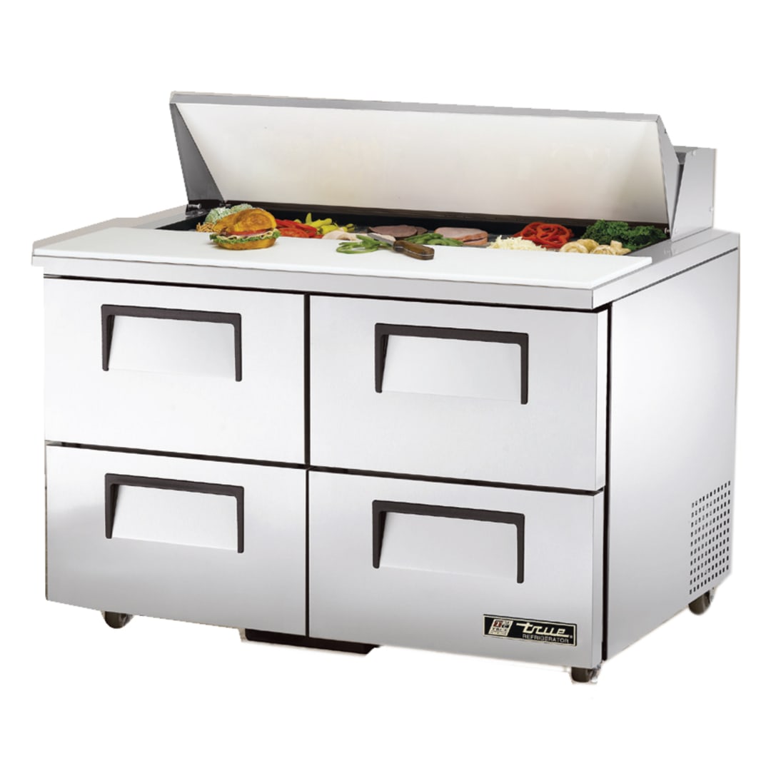 True® TSSU-48-12D-4-HC S/S 12 Cu Ft Salad / Sandwich Prep Table