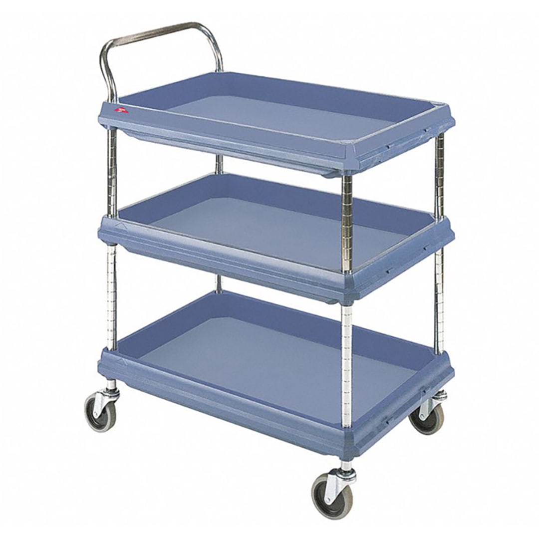 Metro BC2636-3DMB Blue Polymer Deep Ledge 3-Shelf Utility Cart