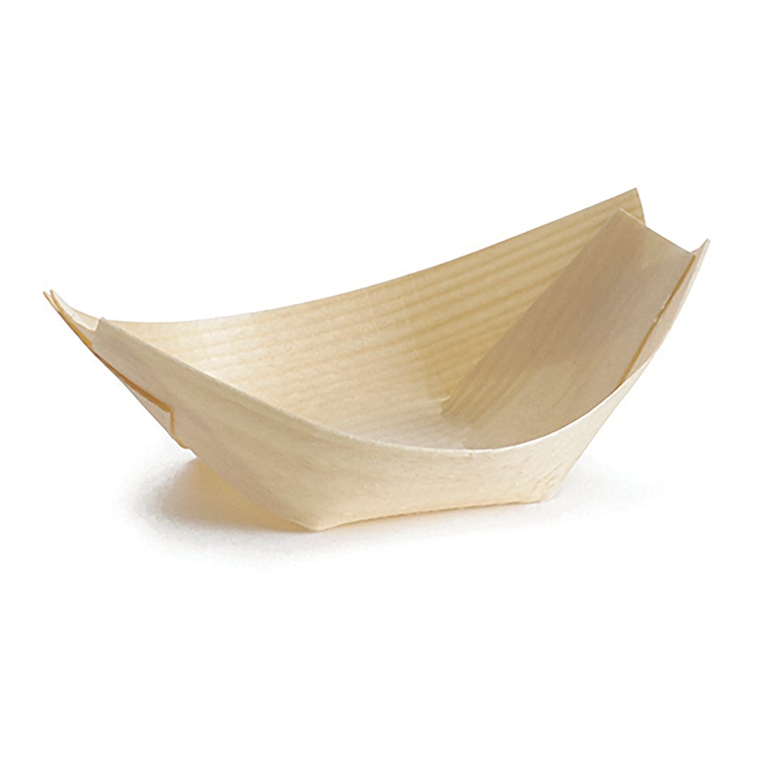 TableCraft BAMDB3 Small 1 Oz. Disposable Wood Boat