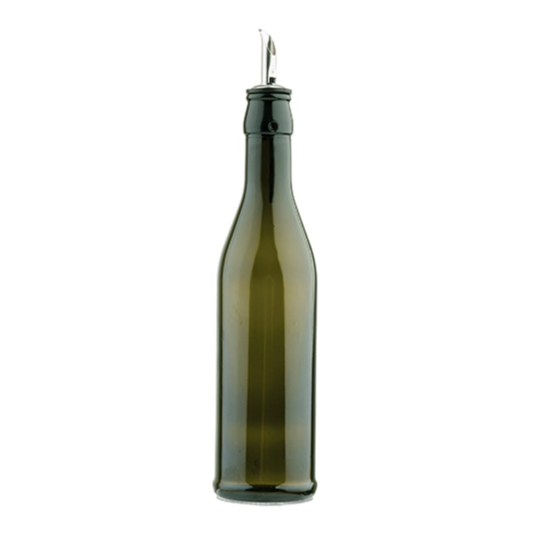 TableCraft H92006 17 Oz. Dark Green Bottle with S/S Pourer