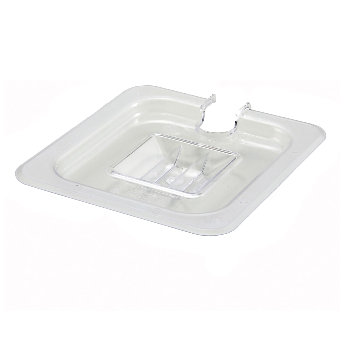 Darling Foodservice Clear 1/6 Size Slotted Food Pan Cover