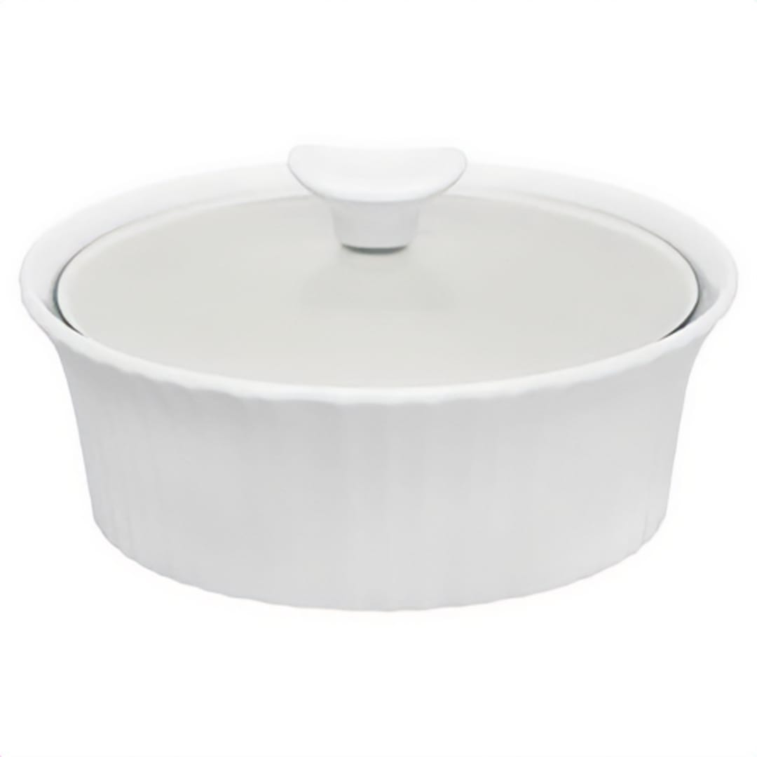 CorningWare® 1105932 French White 1.5 qt Casserole Dish with Glass Lid