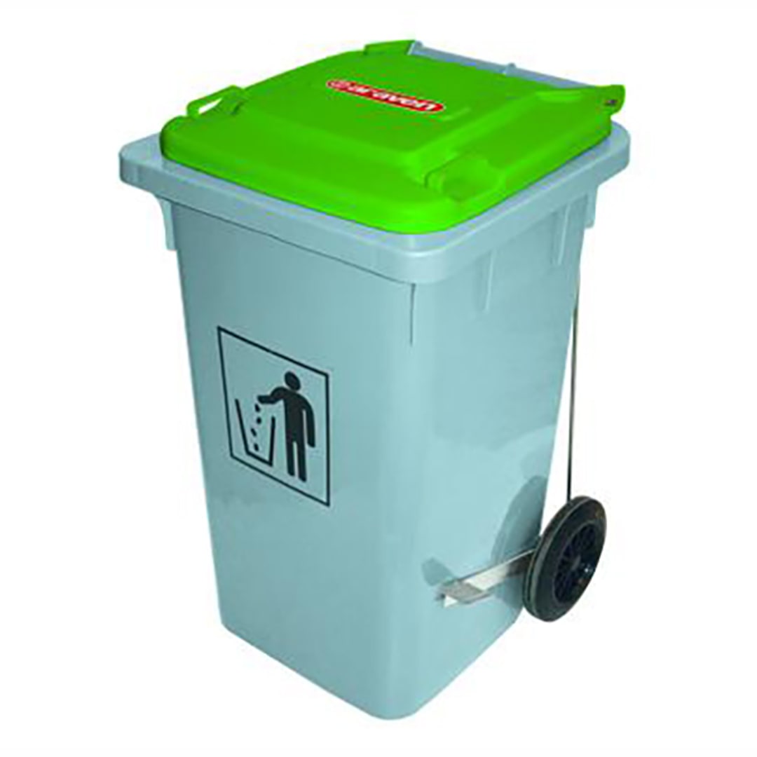 Araven 07405 Gray 32 Gallon Garbage Can with Foot Pedal
