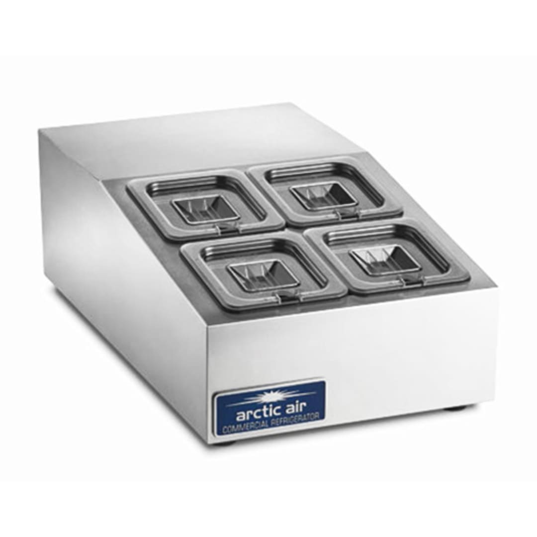 Arctic Air ACP4SQ S/S 4-Pan Countertop Refrigerated Prep Unit