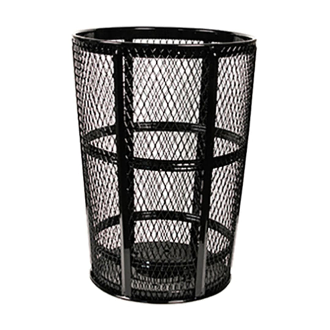 Witt Industries EXP-52BK EXP Collection Black Metal Trash Basket