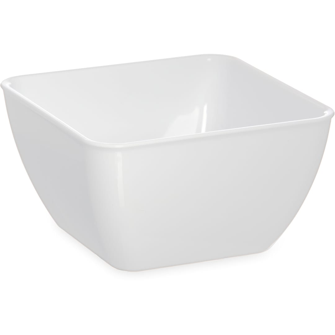 Dinex DXSB1202 White SAN Plastic Square 12 Ounce Bowl