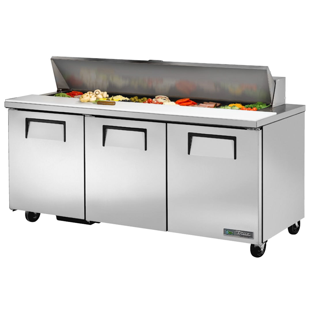 True TSSU-72-18-HC S/S 2-Door Sandwich / Salad Prep Refrigerator
