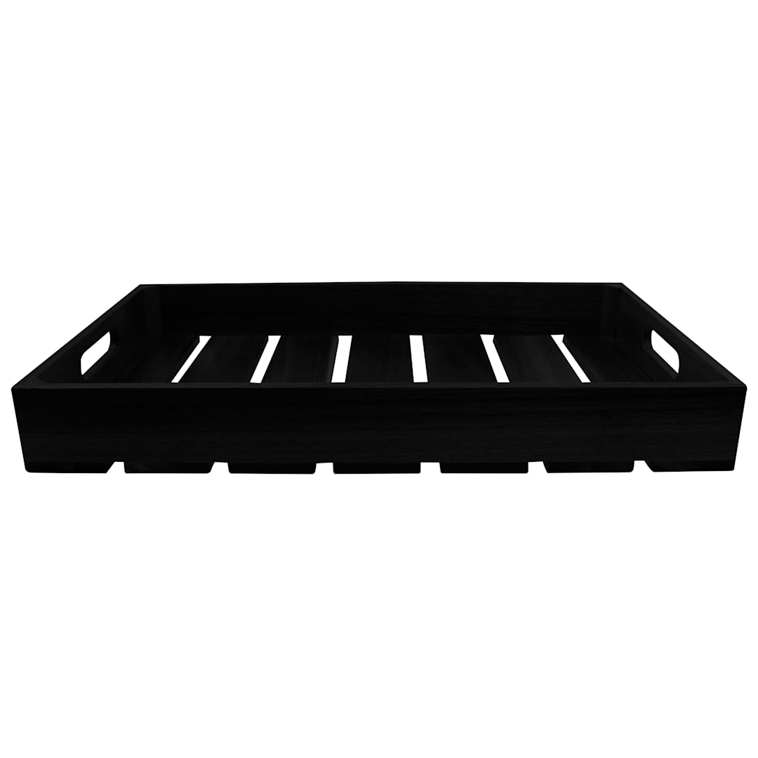 TableCraft CRATE114BK Black 20.75 x 12.75 x 4.25" Wood Display Crate