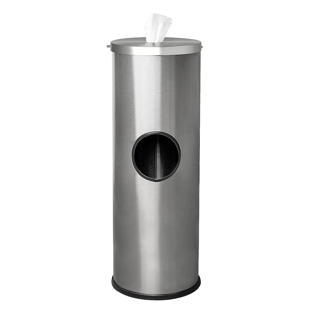 Ex-Cell SW-DSP-01 SS S/S Sanitizing Wipe Dispenser w/ Trash Receptacle