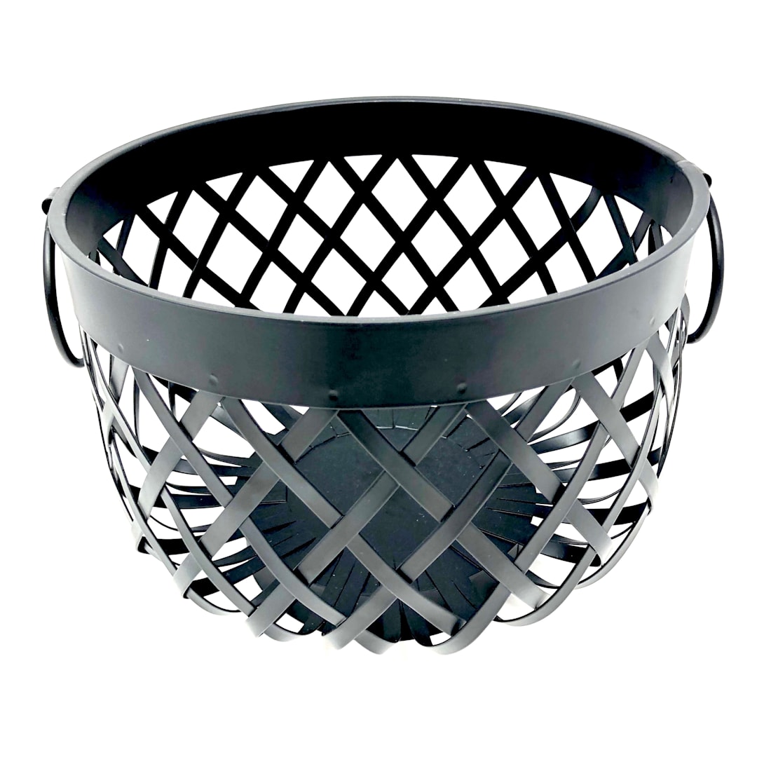 G.E.T. WB-569-BK Black Napa 9.5 x 7.13" Round Basket with Handles