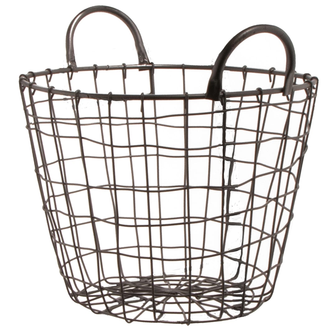 G.E.T. WB-318-MG Breeze Gray Powder Coated 11" x 7.75" Round Basket