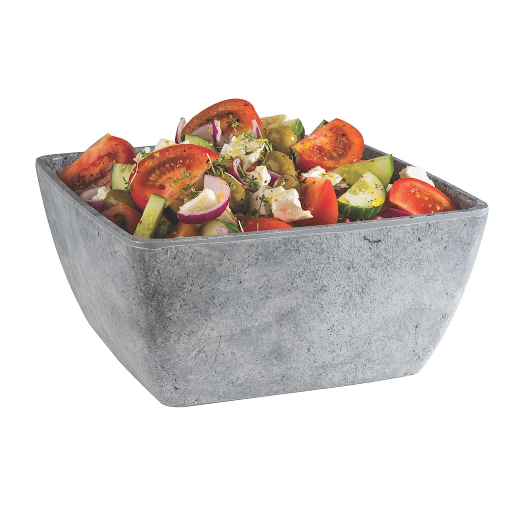 APS 84831 Element Concrete Square 3.8 Liter Melamine Serving Bowl
