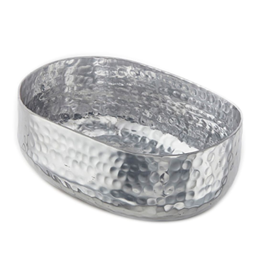 American Metalcraft ABHS46 Silver Hammered 6.5 x 4.75" Basket