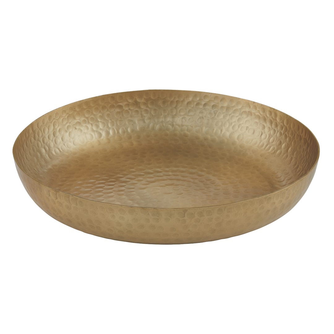 American Metalcraft ASEAG14 Gold Hammered 14 x 2.5" Seafood Tray