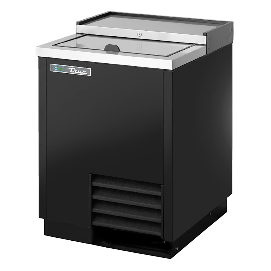 True TD-24-7-HC Black Flat Top Bottle Cooler For 6 Cases / 12 Oz Cans