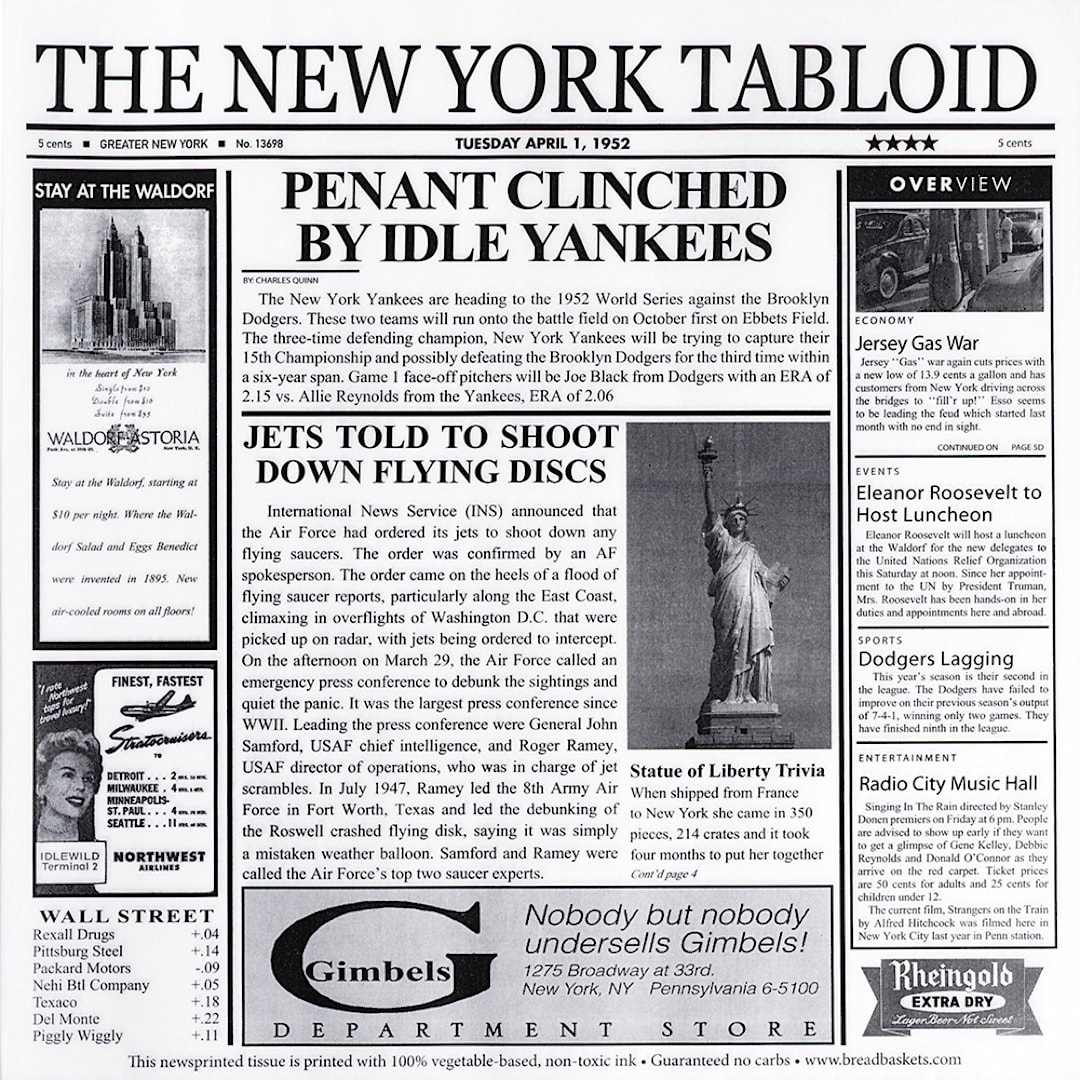 G.E.T. 4-TY1200 NY Newsprint 12" x 12" Paper Liner - 1000 / CS