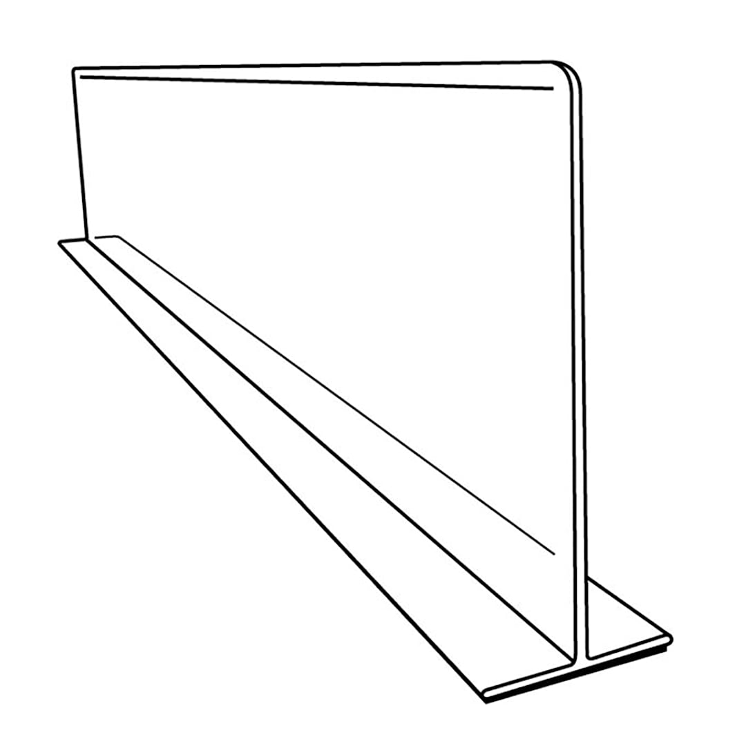 Darling Foodservice Clear 22" x 3" Magnetic Divider with Black Base