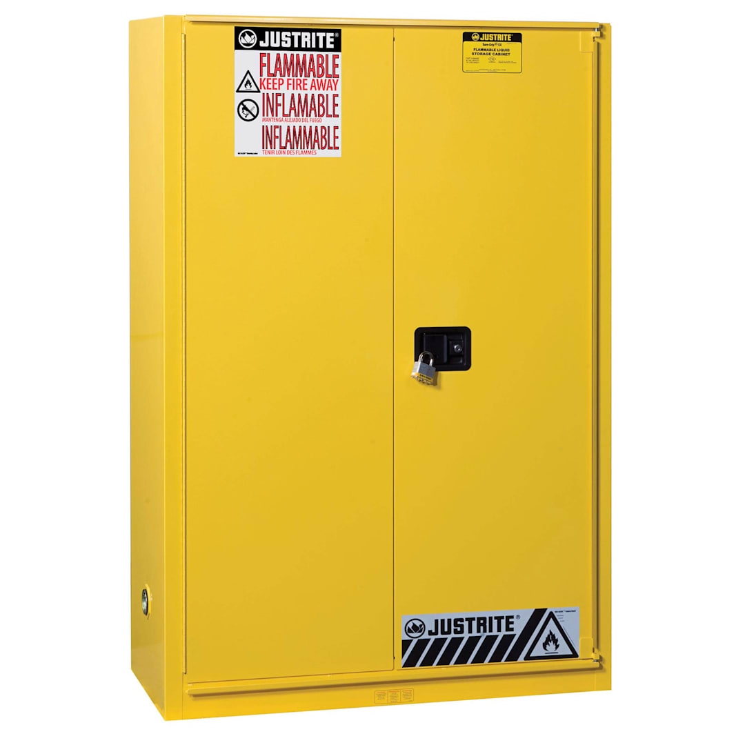 Justrite 894580 Yellow 45 Gallon Flammable Safety Cabinet
