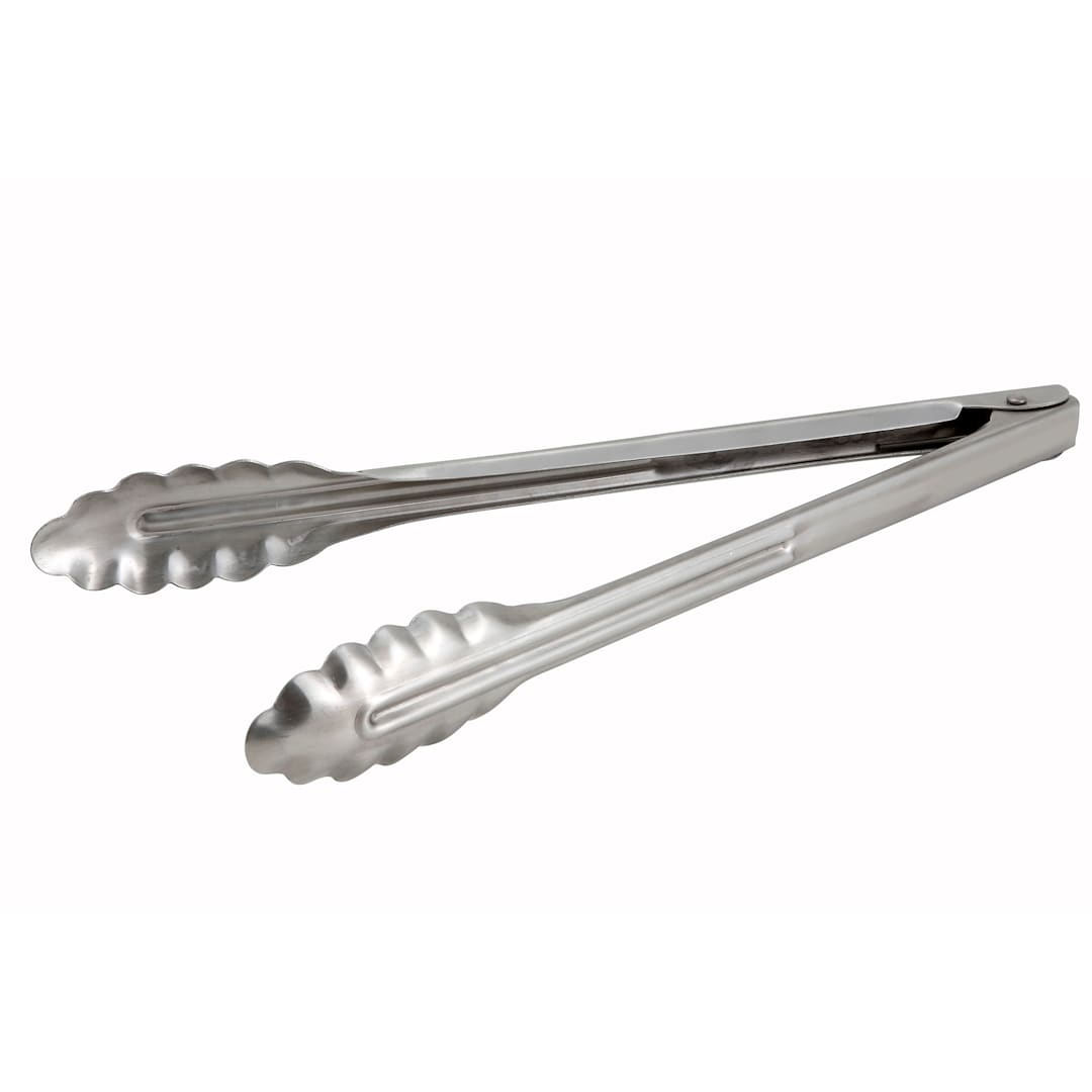Darling Foodservice Heavy Weight Scalloped 12" Utility Tongs