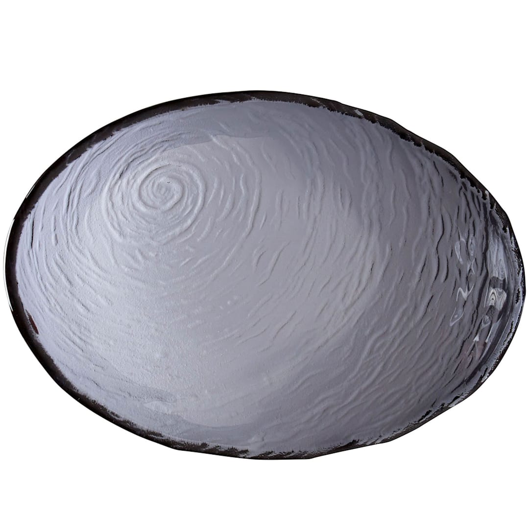 Steelite 6513G377 Scape Glass Smoked Oval 19 Ounce Bowl - 6 / CS