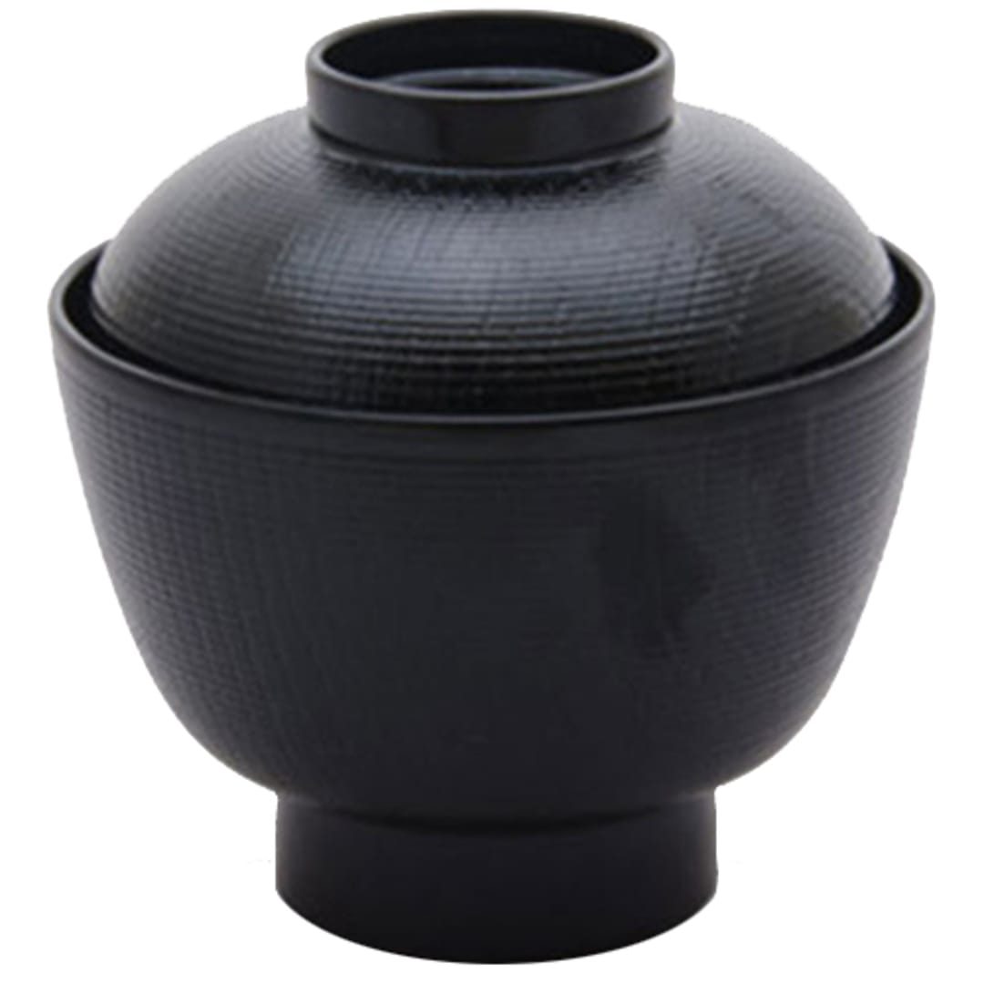 Korin Japanese Trading NR-629 Black Sekiju Melamine 9 Ounce Soup Bowl