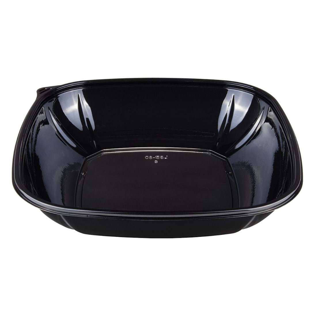 Darling Foodservice Black PET 80 Ounce Square Bowl