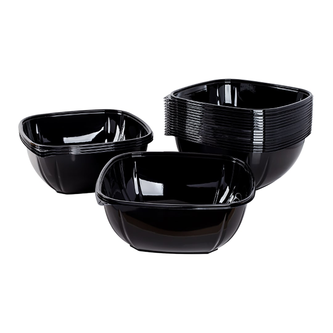 Darling Foodservice Black PET 160 Ounce Square Bowl