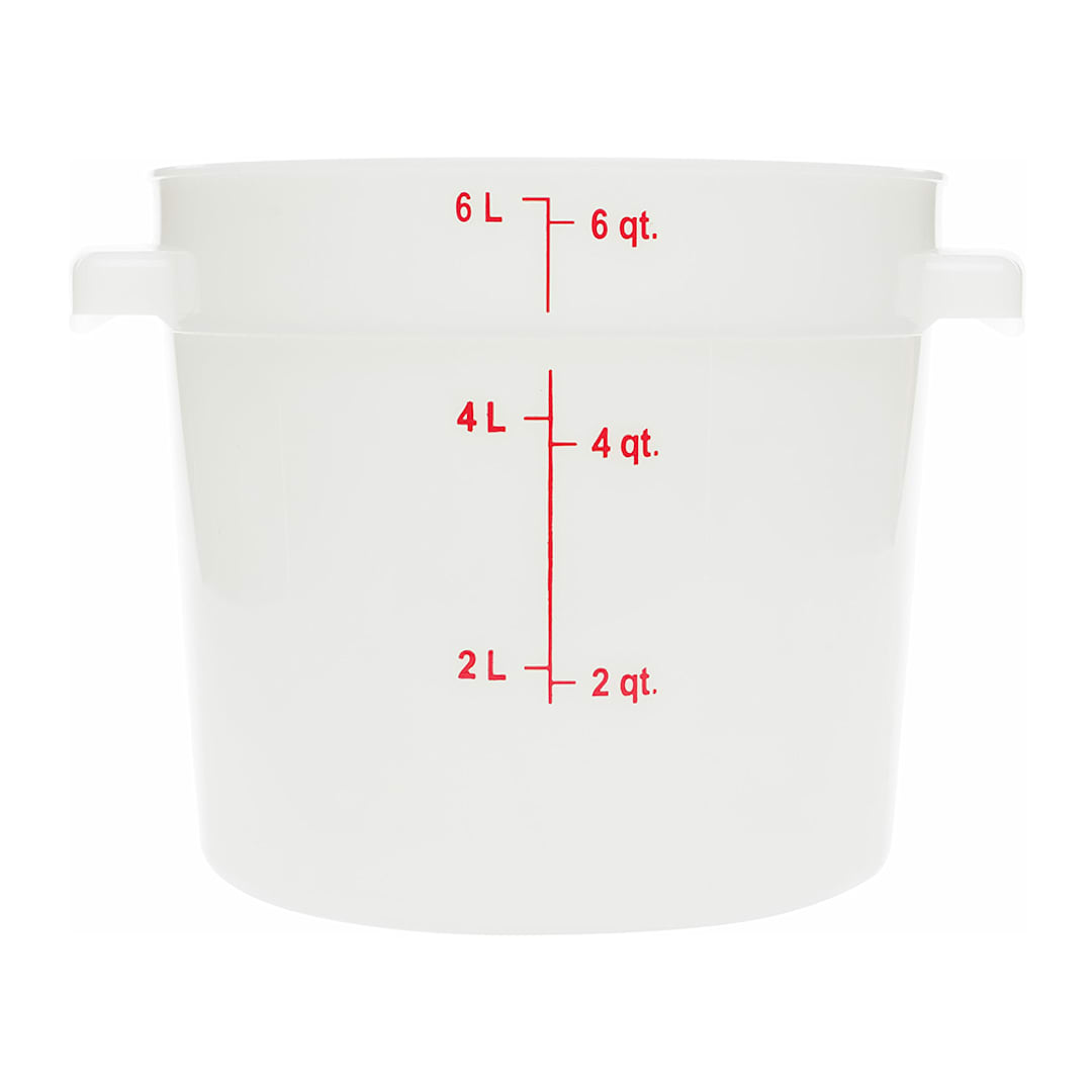 Carlisle 060002 6 Qt. White Food Storage Container