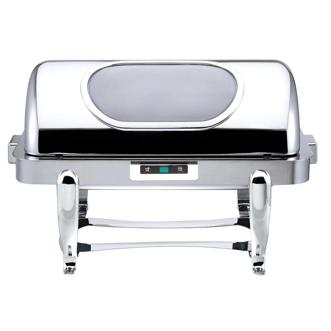Bon Chef 16040CH Chrome 9 Quart Rectangle Chafer with Roman Legs