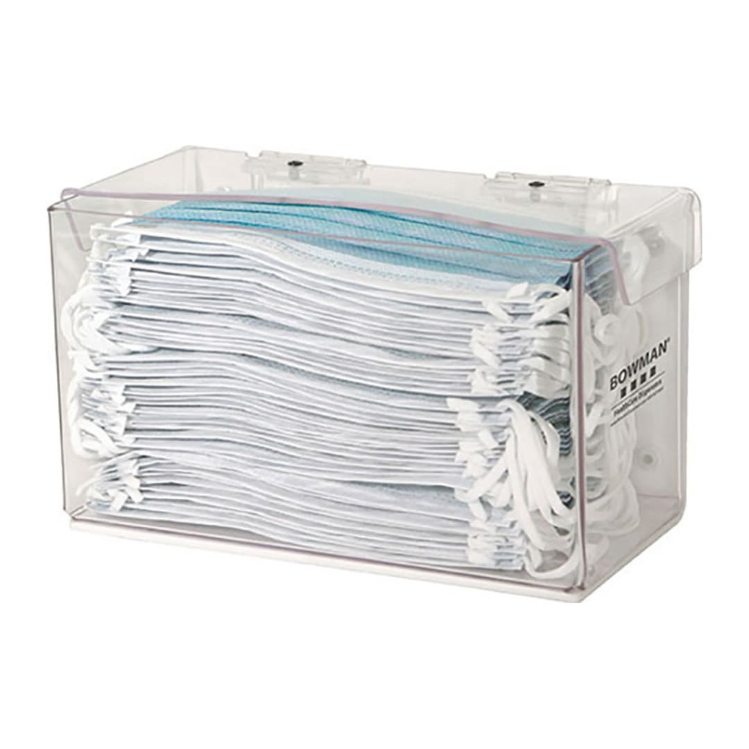 Bowman FD-005 Hinged Acrylic Earloop Mask Dispenser