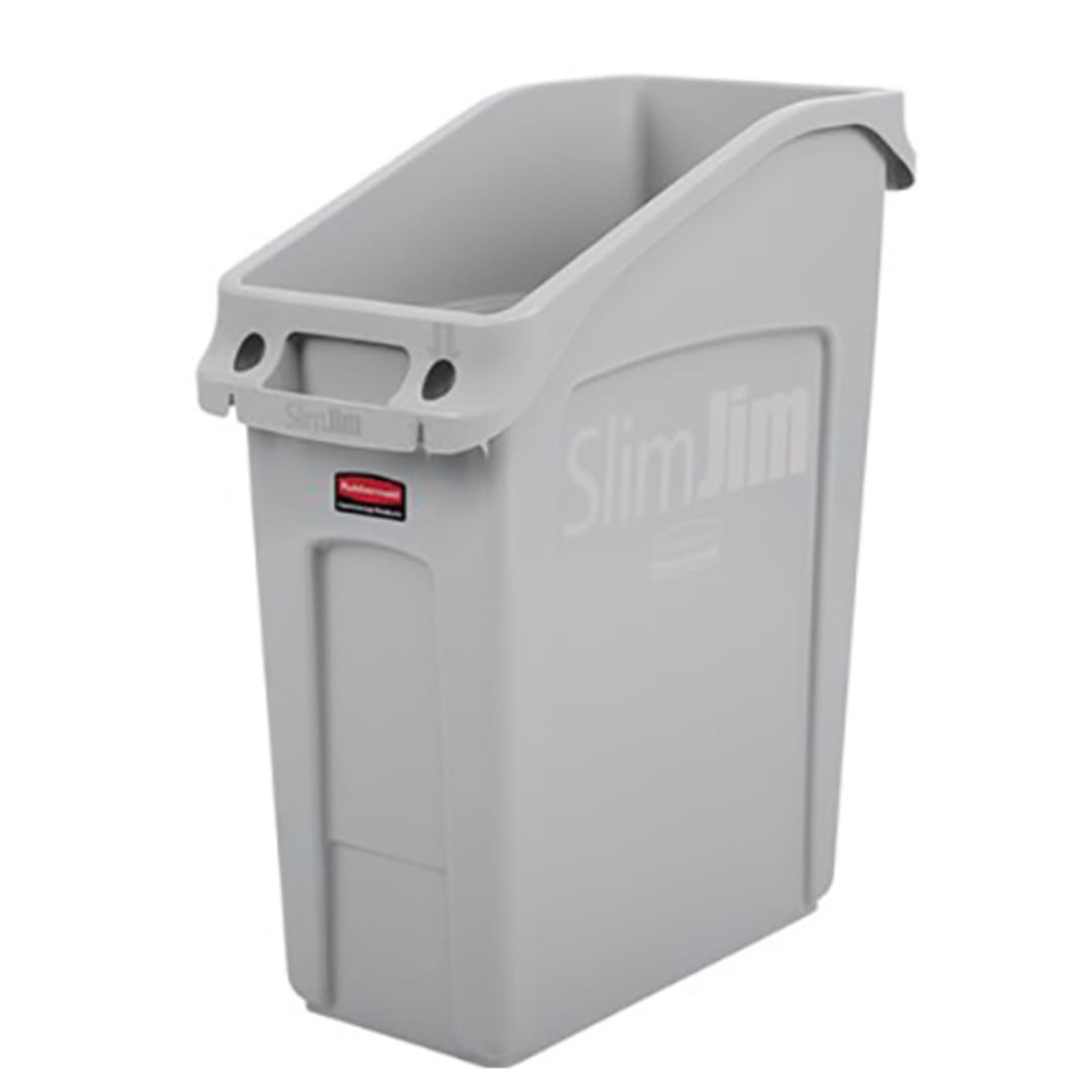 Rubbermaid 2026695 Gray Slim Jim 13 Gallon Waste Container